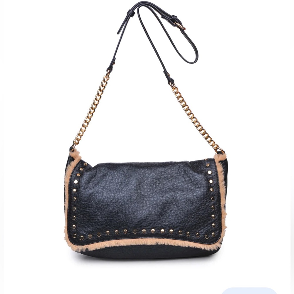 Urban Expressions Savannah Vegan Leather Crossbody Bag Purse Fur Lined